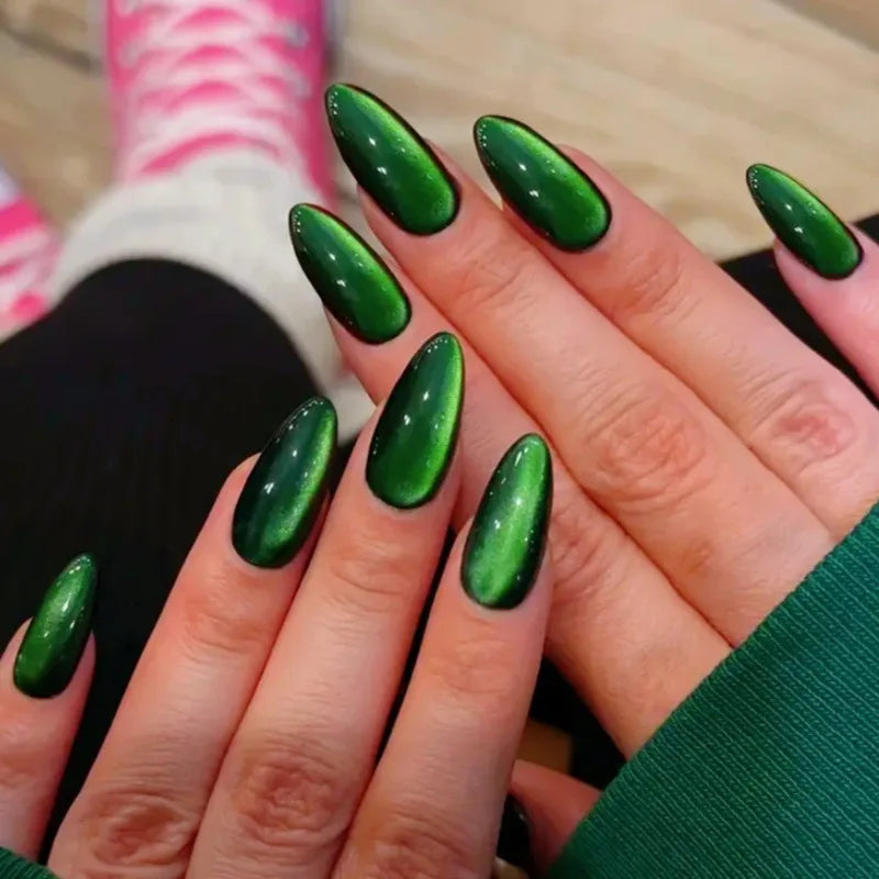 Luxe Glam Glossy Red Press-On Nails – 24pcs for girl