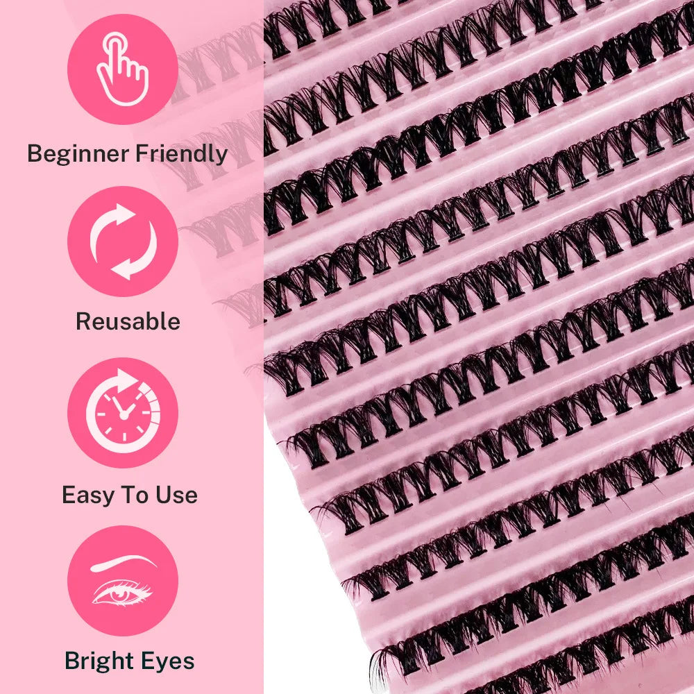 Luxe Glam Cluster Lashes – Natural Look DIY Extensions (200pc)
