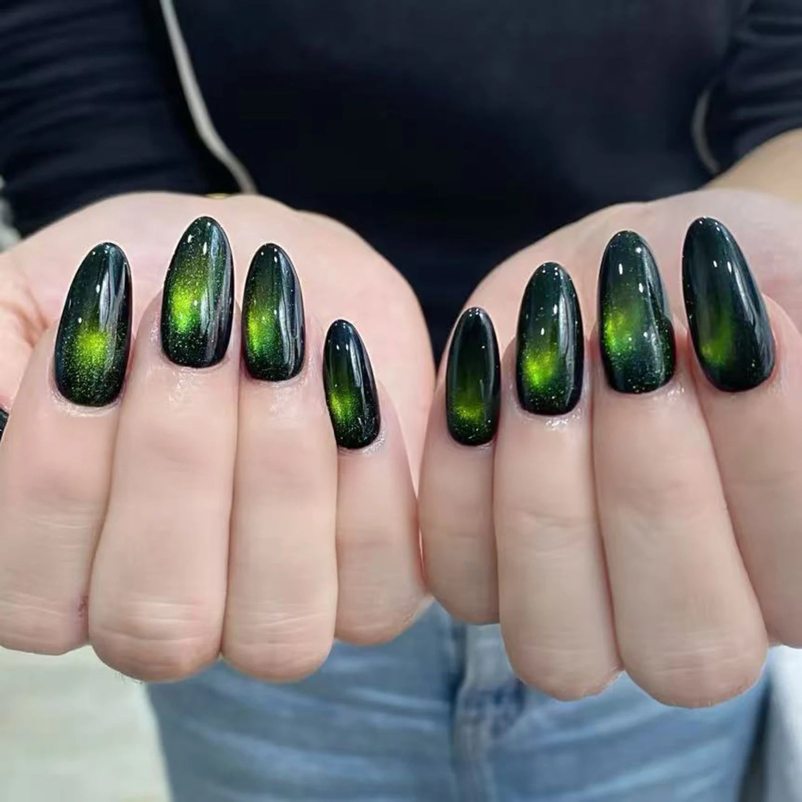 Luxe Glam Glossy Red Press-On Nails – 24pcs for girl