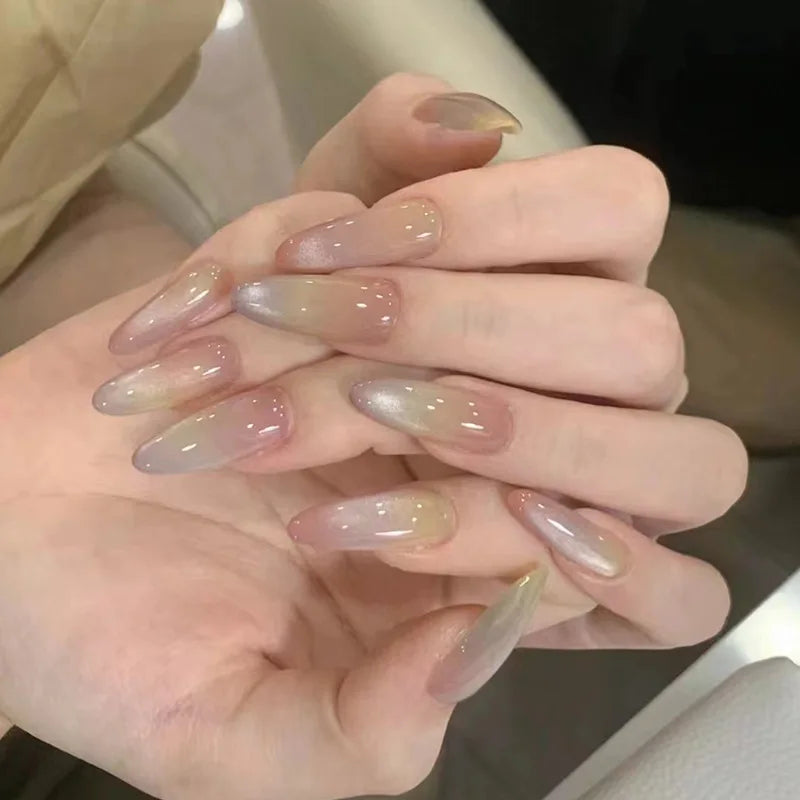 Luxe Glam Glossy Red Press-On Nails – 24pcs for girl