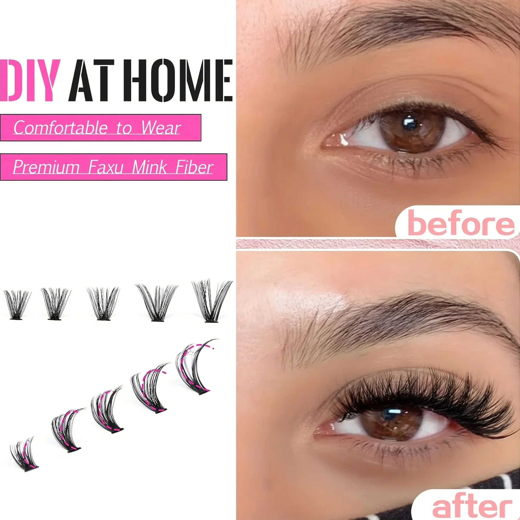 Luxe Glam Cluster Lashes – Natural Look DIY Extensions (200pc)
