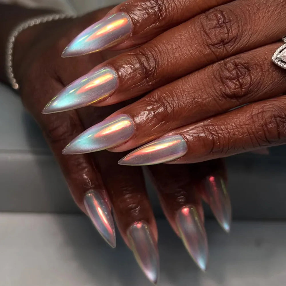 Luxe Glam Glossy Red Press-On Nails – 24pcs for girl