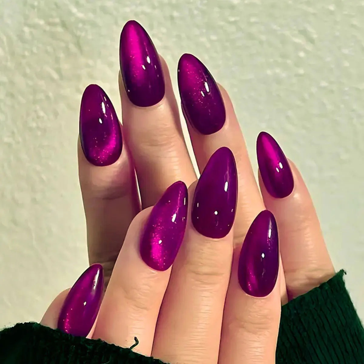 Luxe Glam Glossy Red Press-On Nails – 24pcs for girl