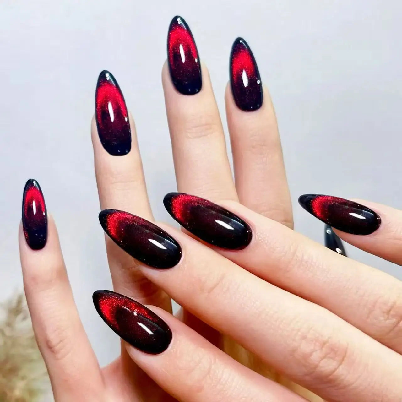 Luxe Glam Glossy Red Press-On Nails – 24pcs for girl